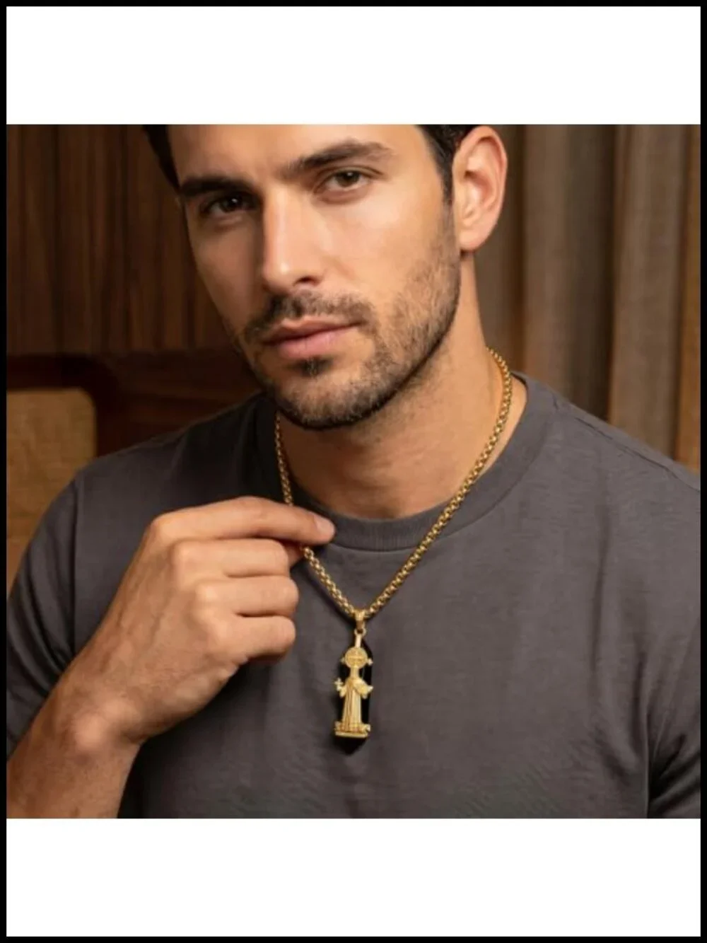 St Benedict Medal Crystal Necklace Gold Plated 925 Sterling Silver Catholic